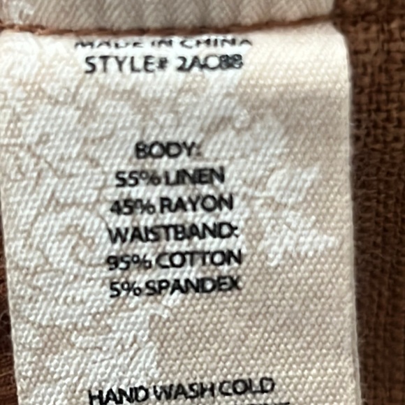 Soft surroundings Wide Leg Linen Cargo Pants Caramel - Picture 12 of 12